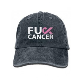 Baseball Caps Fuck Breast Cancer Pink Ribbon Dad Hat Adjustable Baseball Cap Mesh Hat Trucker Caps - Navy - C918KMQDO2D $10.90