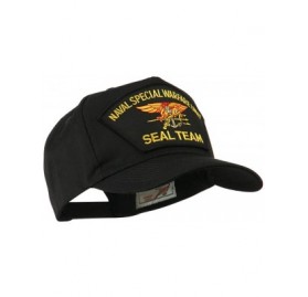 Baseball Caps Navy Seal Team Large Patched Cap - Black Seal - CI11HVOD3J5 $22.63