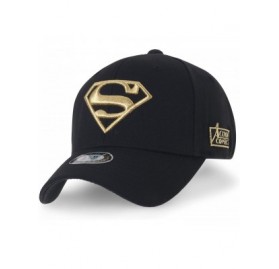 Baseball Caps Superman Baseball Cap Superman Shield Embroidery Fitted Trucker Hat - Gold Logo - CZ180C8OUTC $20.98