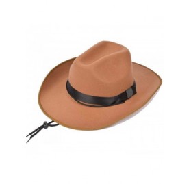 Cowboy Hats Men Straw Cowboy Hat Panama Outdoor Hat Wide Brim Shapeable Sun Hat - Camel - C718KNOU64Z $19.59