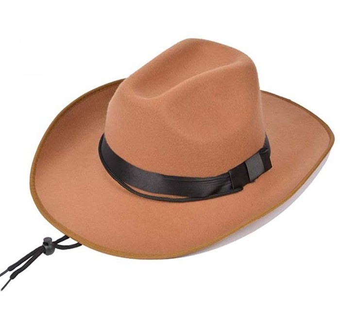 Cowboy Hats Men Straw Cowboy Hat Panama Outdoor Hat Wide Brim Shapeable Sun Hat - Camel - C718KNOU64Z $40.58
