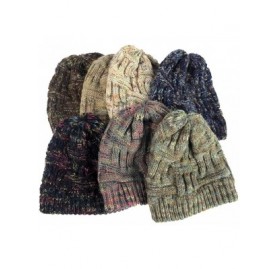 Skullies & Beanies New Women Keep Warm Winter Casual Knitted Hat Wool Hemming Hat Ski Hat - Navy4 - C91932GD5S8 $17.71