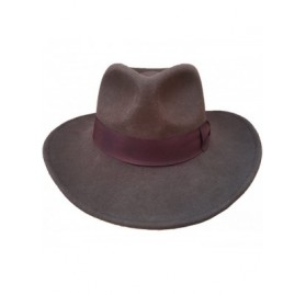 Fedoras Wool Felt Brown Fur Crushable Cowboy Fedora Indiana Outback Hat - CN18AU62WL0 $23.86