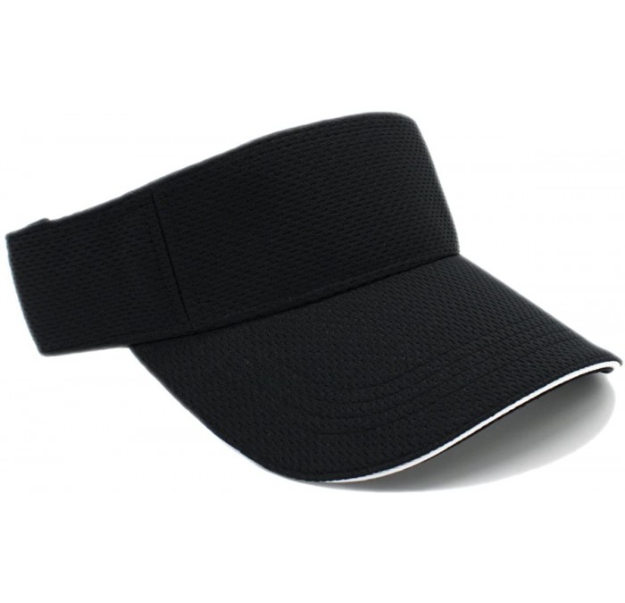 Visors Moisture Management Out Door Sports Sun Visors- Quick Dry Hat - Black - C5182ADROWQ $10.23