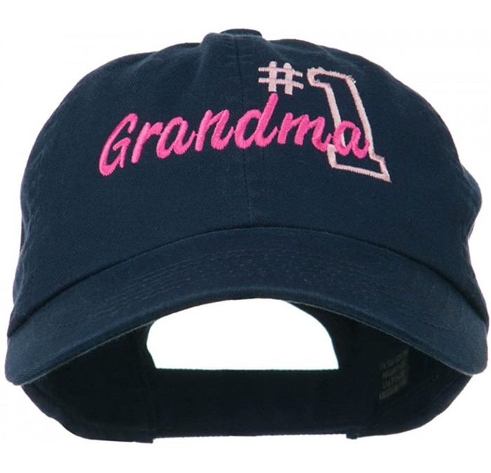 Baseball Caps Number 1 Grandma Embroidered Cotton Cap - Navy - CH11ND5GA13 $46.11