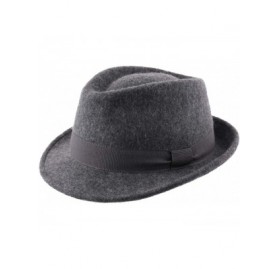 Fedoras Classic Trilby Pliable Wool Felt Trilby Hat Packable Water Repellent - Gris-chine - CO18WZAYUZO $44.68