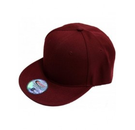 Baseball Caps The Real Original Fitted Flat-Bill Hats True-Fit - Burgundy - C418CZ8YKH8 $10.49