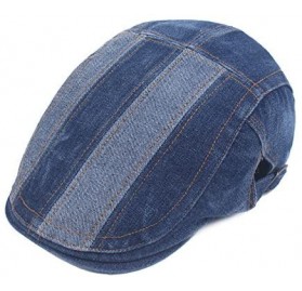 Newsboy Caps Unisex Denim Newsboy Hats Flat Ivy Gatsby Cabbie Driving Berets Hat Cotton Dad Cap for Men Women - Blue Denim - ...