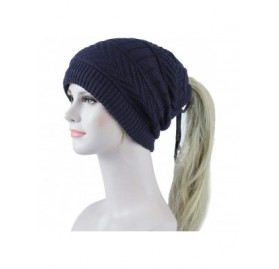 Skullies & Beanies Soft Ponytail Messy Bun Beanie Stretchable Winter Slouchy Beanie Knit Hat Neck Scarf for Women and Girls -...