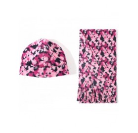 Skullies & Beanies Women Winter Fleece Beanie Gloves Scarf Set - Camo Pink - C218A2XSWUW $13.03