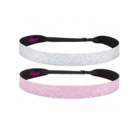Headbands Women's Adjustable Non Slip Geo Sport Headband Multi Gift Pack - Wide Silver & Pink 2pk - CG11OI2AOWL $10.63