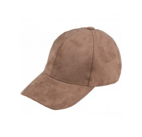 Baseball Caps Unisex Adjustable Snapback Hat Faux Suede Leather Baseball Cap - Brown - CG17YKOGOL7 $12.18