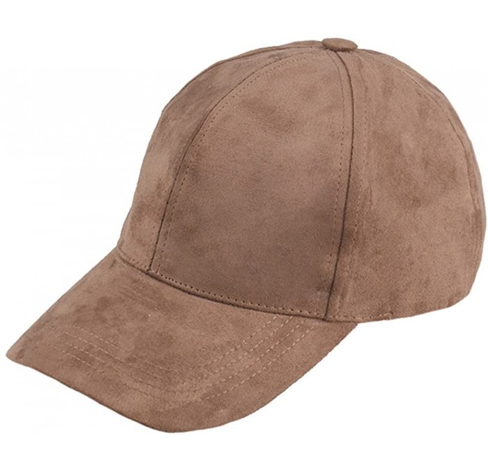 Baseball Caps Unisex Adjustable Snapback Hat Faux Suede Leather Baseball Cap - Brown - CG17YKOGOL7 $26.55