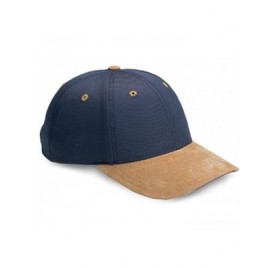 Baseball Caps LOW PROFILE (STRUCTURED) TWILL CAP W SUEDE BILL - Navy - CU1108VG0I9 $9.12