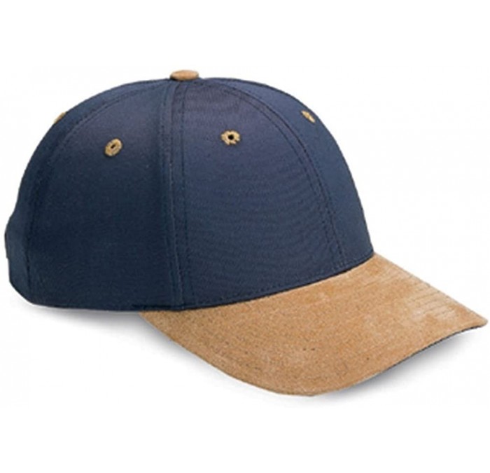Baseball Caps LOW PROFILE (STRUCTURED) TWILL CAP W SUEDE BILL - Navy - CU1108VG0I9 $9.12
