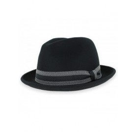 Fedoras Belfry Striped Trilby Men Women Crushable Wool Felt Fedora Hat - Black - CB1808YYHYK $25.95