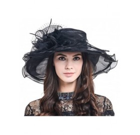 Sun Hats Lightweight Kentucky Derby Church Dress Wedding Hat S052 - S042-black1 - CU196SDI789 $20.96