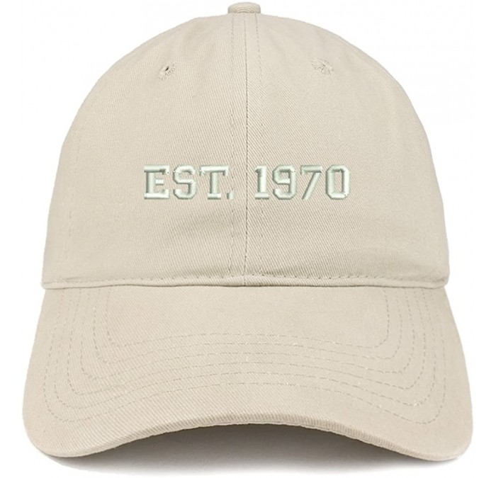 Baseball Caps EST 1970 Embroidered - 50th Birthday Gift Soft Cotton Baseball Cap - Stone - CS183KX3OTH $39.03