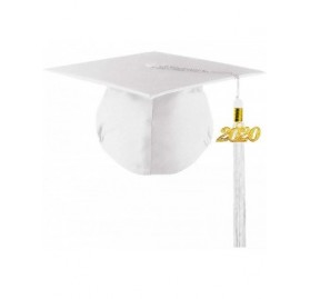 Skullies & Beanies 2020 Matte Graduation Cap with Tassel for High School College Graduates - White - CA195R0T9YC $22.22