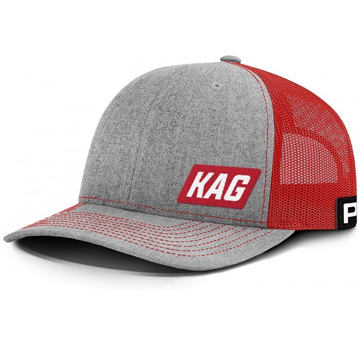Baseball Caps Trump Hat KAG 2020 Back Mesh- Trump 2020 Hat - Heather Front / Red Mesh - CN18X733WRA $16.44