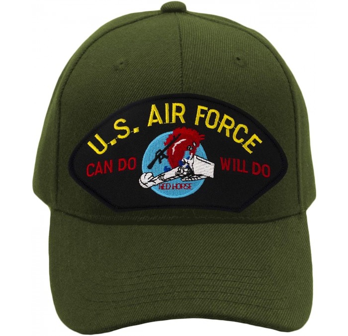 Baseball Caps US Air Force Red Horse - Charging Charlie Hat/Ballcap Adjustable One Size Fits Most - Olive Green - CD18NT73D9X...