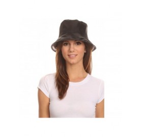 Rain Hats Unisex Twist to Pack Rain Bucket Hat Water Resistant Lightweight - Black - CR12I8WTG1H $24.52