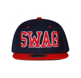 Baseball Caps Swag Snapback Caps - Navy/Red - CK11I5FZ2QL $12.86