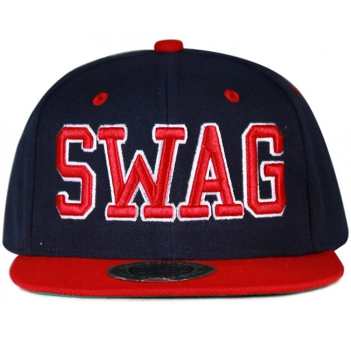Baseball Caps Swag Snapback Caps - Navy/Red - CK11I5FZ2QL $26.77