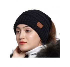 Skullies & Beanies Womens Knit Peruvian Beanie Hat Winter Warm Wool Crochet Tassel Peru Ski Hat Cap with Earflap Pom - Black ...
