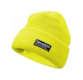 Skullies & Beanies Unisex Hi-Vis Thermal 3M Thinsulate Winter Hat - Hi-vis Yellow - C411C70D6GX $11.22