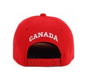 Baseball Caps Country Name 3D Embroidery Flag Print Flatbill Snapback Cap - Canada Red - CT18W69L4EX $14.15