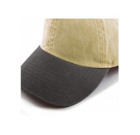 Baseball Caps 100% Cotton Pigment Dyed Low Profile Dad Hat Six Panel Cap - 4. Khaki Black - CM12FOXYROJ $8.70