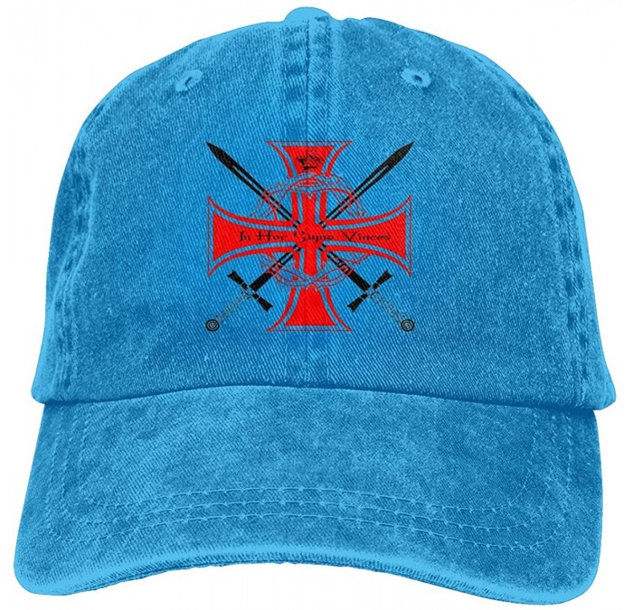 Baseball Caps Templar-Knights Unisex Baseball Cap Funny Travel Cowboy Hat - Blue - CD18Y8G7KSZ $17.48