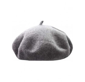 Berets Classic Wool Beret Soild Color Artist Hat for Infants and Toddlers - Grey - CV185XMCQNI $15.28