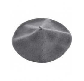 Berets Classic Wool Beret Soild Color Artist Hat for Infants and Toddlers - Grey - CV185XMCQNI $15.28
