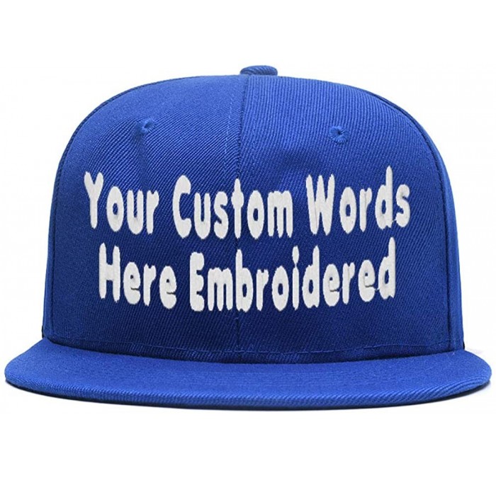 Baseball Caps Custom Embroidered Hip-hop Hat Personalized Adjustable Hip-hop Cap Add Your Text - Blue - C218H5558KC $35.00