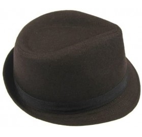 Fedoras Fedora Hat with Black Ribbon Woman's - Brown - CT11BKBGYIR $9.88