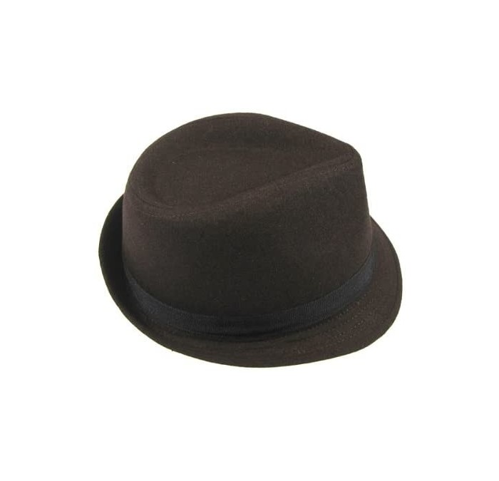 Fedoras Fedora Hat with Black Ribbon Woman's - Brown - CT11BKBGYIR $9.88