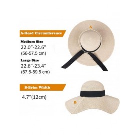 Sun Hats Womens Sun Straw Hat Wide Brim UPF 50 Summer Hat Foldable Roll up Floppy Beach Hats for Women - Mixed Beige - CF180R...