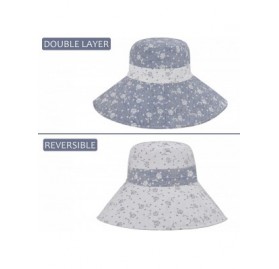 Sun Hats Womens 5'' Super Wide Brim Sun Hats Summer UPF 50+ Beach Hat Foldable Floppy Rose Cap - Navy - C518Q3E9Z2O $8.56