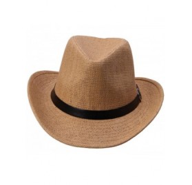 Sun Hats Beach Head Wear Sun Panama Fedoras Hat Jazz Caps - Light Coffee - CB11KZPKZ1L $12.68
