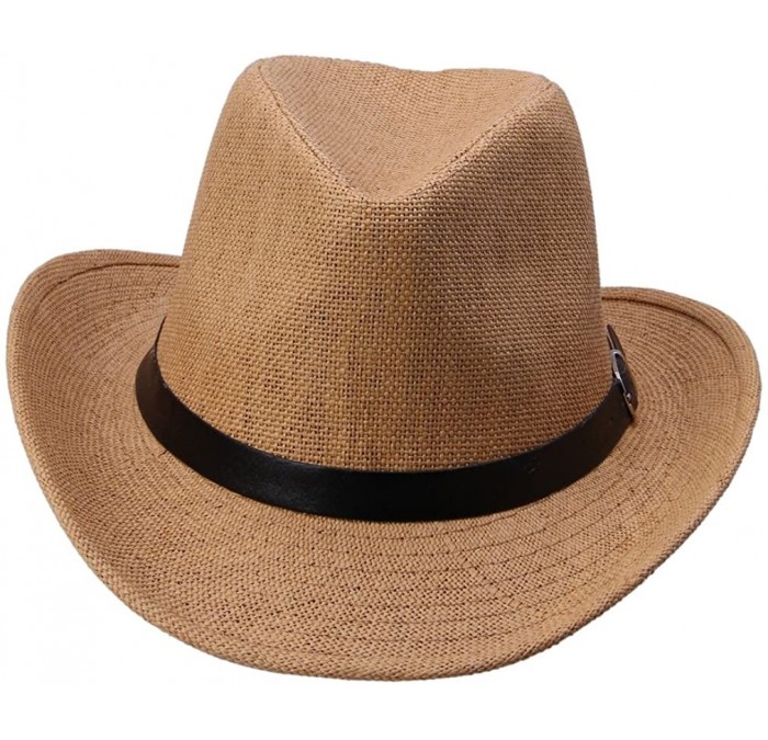 Sun Hats Beach Head Wear Sun Panama Fedoras Hat Jazz Caps - Light Coffee - CB11KZPKZ1L $25.35
