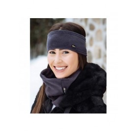 Cold Weather Headbands Canadian Handmade Unisex Triple-Layer Micro Fleece Headband - Charcoal - C918HM7DWMR $11.07