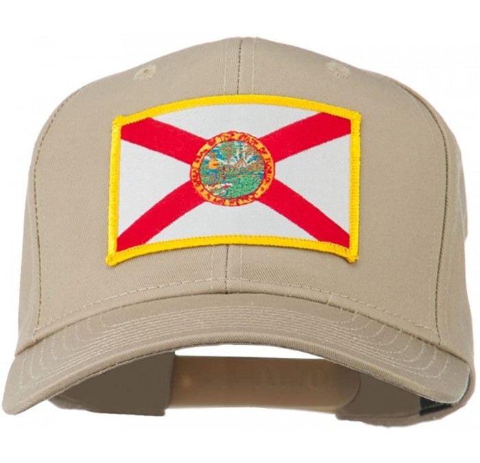 Baseball Caps Eastern State Florida Embroidered Patch Cap - Khaki - CP18WNULI0U $43.26