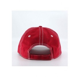 Baseball Caps Classic Washed Cotton Twill Low Profile Adjustable Baseball Cap - Red/White/Red a - C312N4W5VKS $14.48