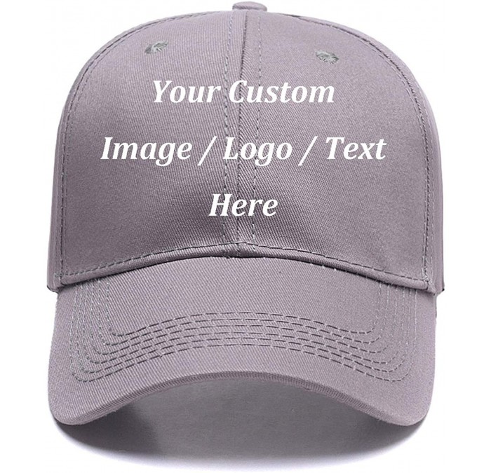 Baseball Caps Custom Baseball Hat-Snapback.Design Your Own Adjustable Metal Strap Dad Cap Visors - Grey - CK18KRMWQE6 $23.08