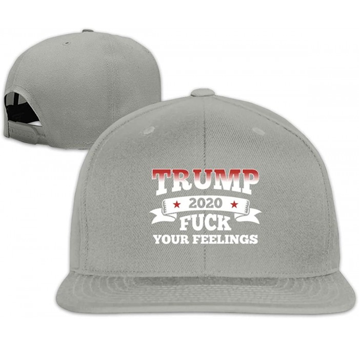 Baseball Caps Trump 2020 Fuck Your Feeling Snapback Hat Adjustable Casual Flat Bill Baseball Caps Men - Gray - C4196XQSQXY $1...