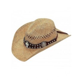 Cowboy Hats Raffia Cross Concho Hat - CQ11604QAYL $36.30