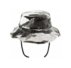 Sun Hats 100% Cotton Stone-Washed Safari Wide Brim Foldable Double-Sided Sun Boonie Bucket Hat - City Camo - CO12OI75KLR $10.43