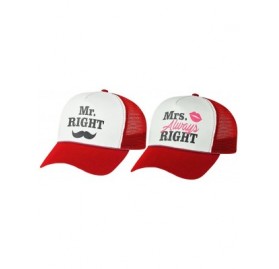 Baseball Caps Mr & Mrs Gift for Couples- Anniversary- Married Couples Matching Set Mesh Caps - Mr Red/White / Mrs Red/White -...